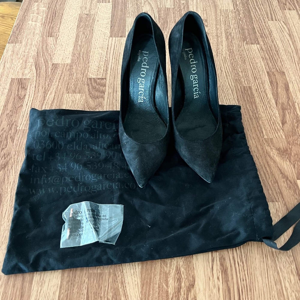 Pedro Garcia Black Suede Pumps - Size 38.5
